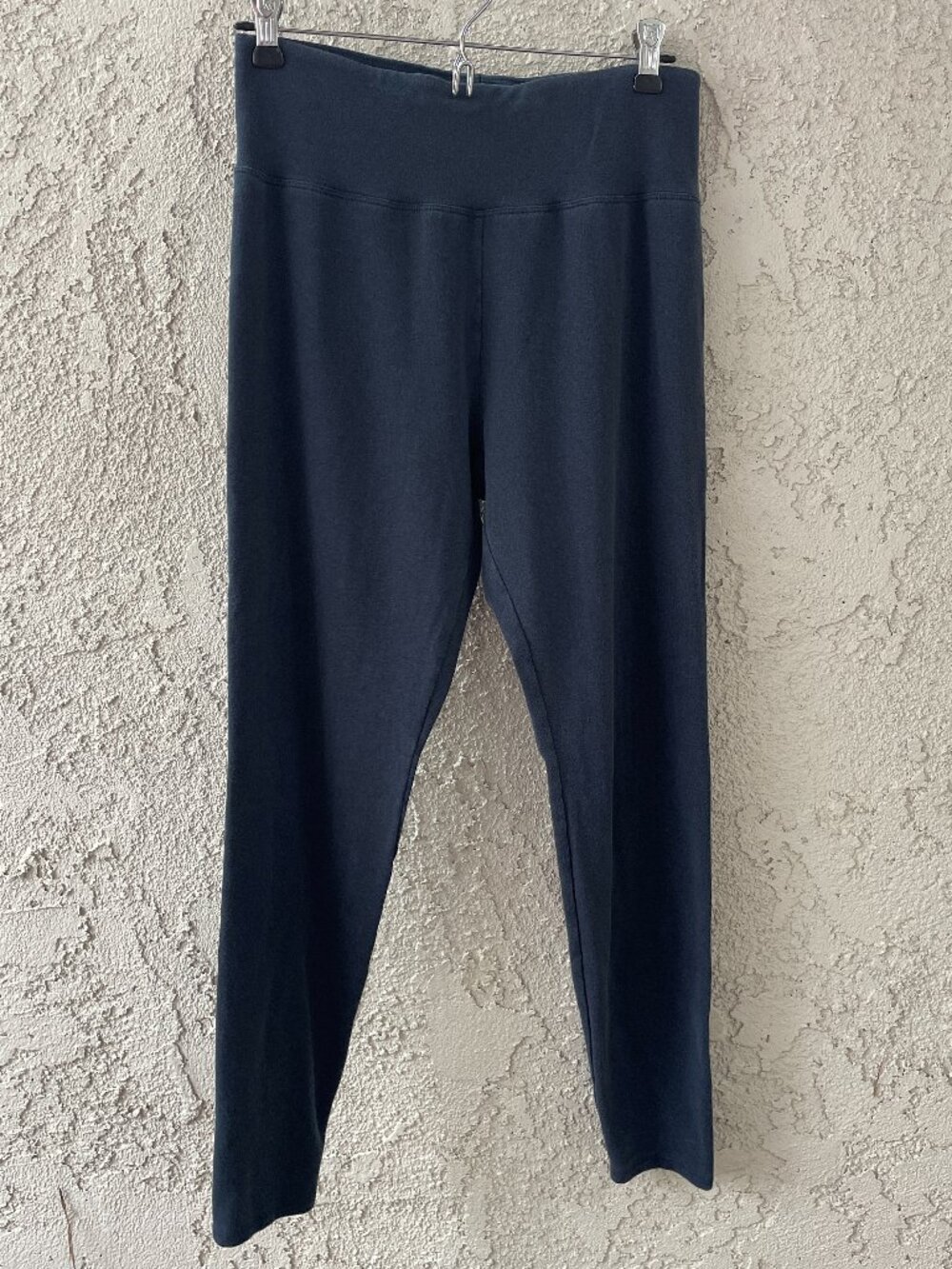 Eileen Fisher Petite Medium Cozy Brushed Terry Hug Leggings Blue Gray Lagenlook